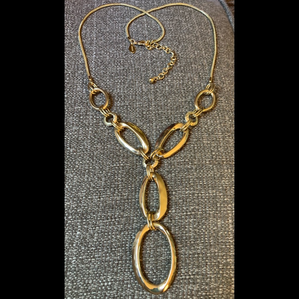 CHICO’S Long Gold Plated Link Necklace